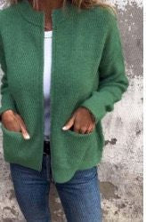 Tijdloos damesvest met zakken en zachte structuur