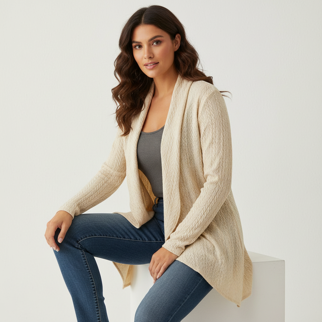 Tijdloze open cardigan met comfortabele pasvorm