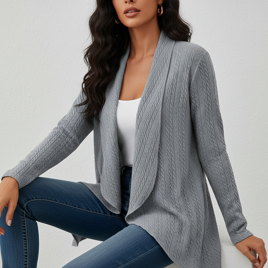 Tijdloze open cardigan met comfortabele pasvorm