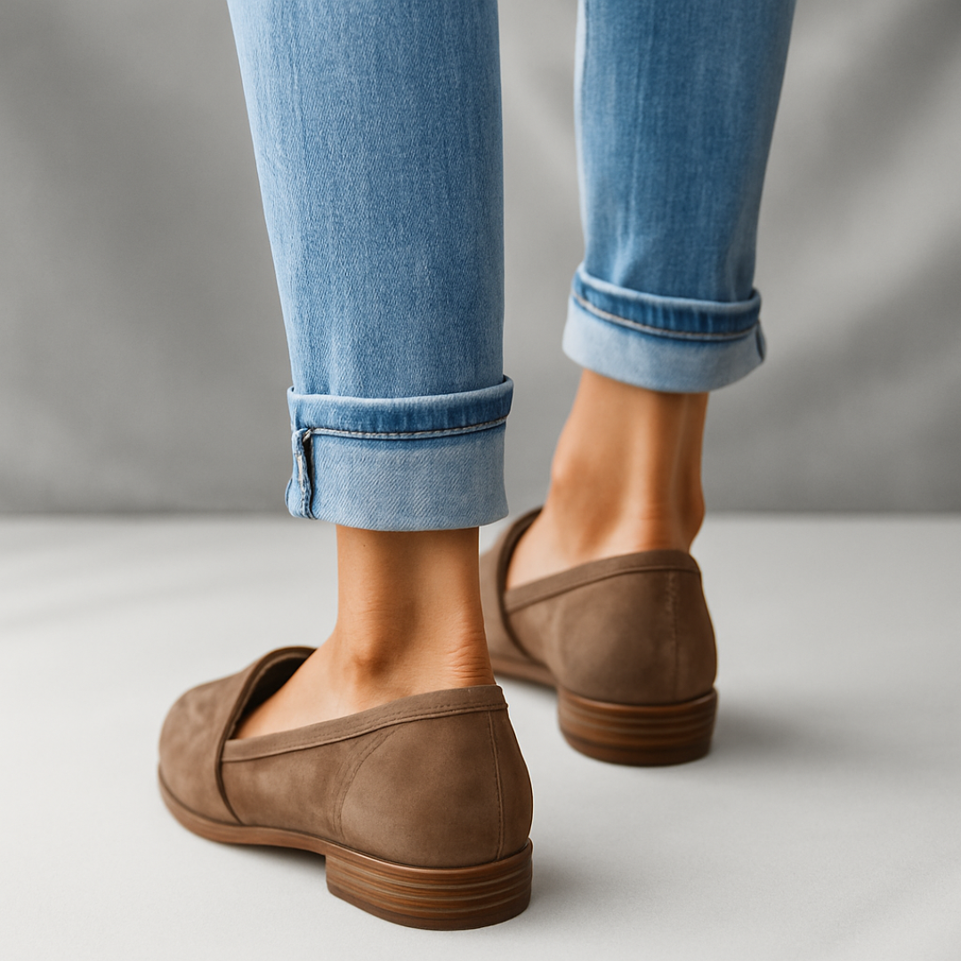 Tijdloze suède dames loafers met puntige neus