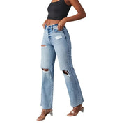 Trendy dames jeans met ripped details – Savona