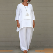 Tweedelige comfortset met wijde broek - Elena