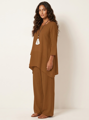 Tweedelige comfortset met wijde broek - Elena