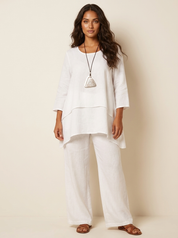 Tweedelige comfortset met wijde broek - Elena