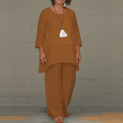 Tweedelige comfortset met wijde broek - Elena