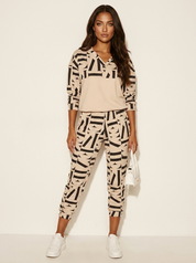 Tweedelige lounge set met trendy print - Olivia