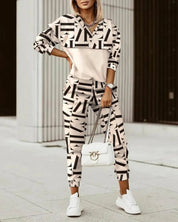 Tweedelige lounge set met trendy print - Olivia