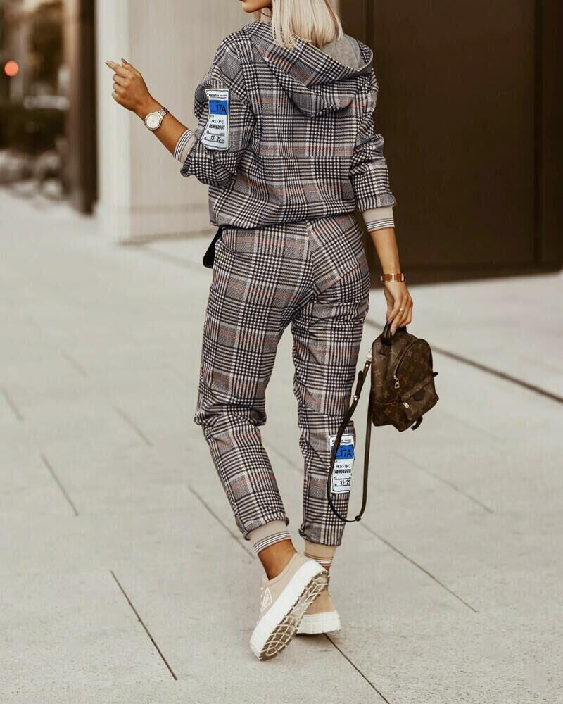Tweedelige lounge set met trendy print - Olivia