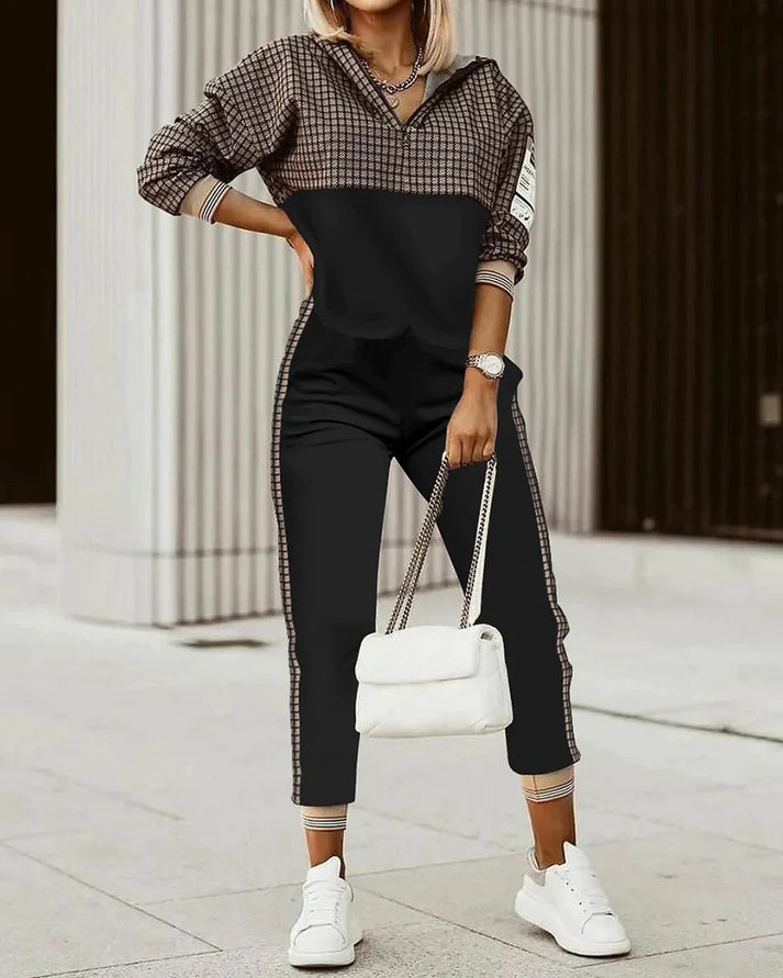 Tweedelige lounge set met trendy print - Olivia