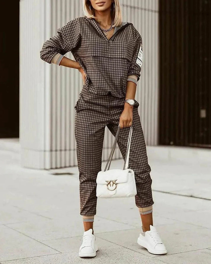 Tweedelige lounge set met trendy print - Olivia