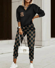 Tweedelige lounge set met trendy print - Olivia
