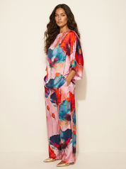 Tweedelige set met artistieke bloemenprint - Celeste