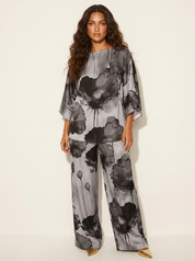 Tweedelige set met artistieke bloemenprint - Celeste
