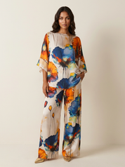Tweedelige set met artistieke bloemenprint - Celeste