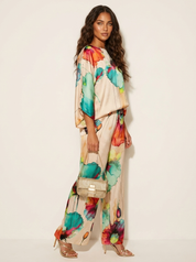 Tweedelige set met artistieke bloemenprint - Celeste