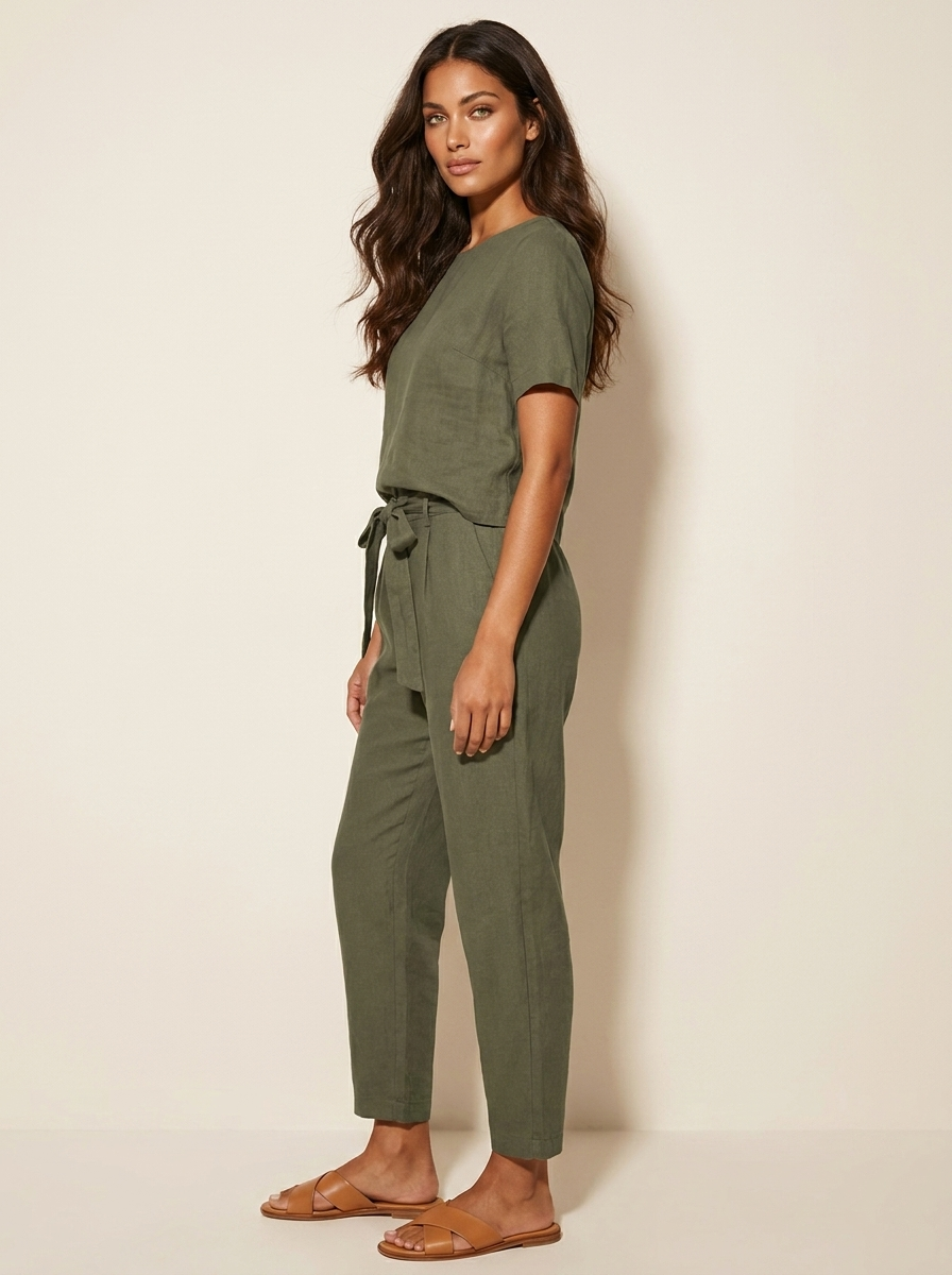 Tweedelige zomerset met strikceintuur - Elara
