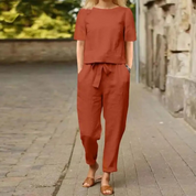 Tweedelige zomerset met strikceintuur - Elara