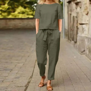 Tweedelige zomerset met strikceintuur - Elara