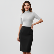 Ultradunne naadloze coltop met korte mouwen