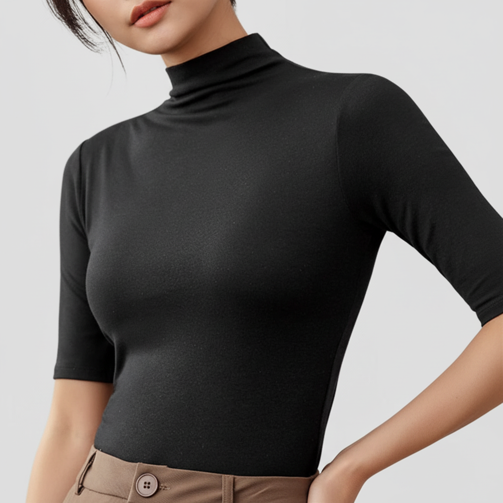 Ultradunne naadloze coltop met korte mouwen