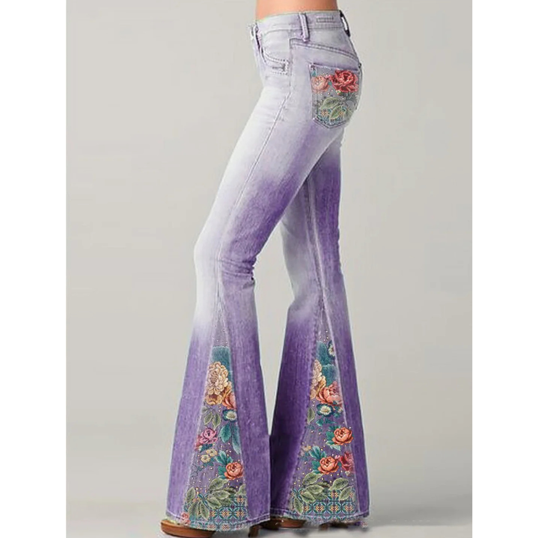 stijlvolle en unieke jeans met elegante geborduurde details voor een vrouwelijke en trendy look.