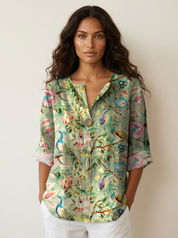 Vintage blouse met kleurrijke bloemenprint - Fleur