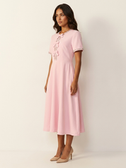 Vintage midi jurk met strikdetails - Rosalie