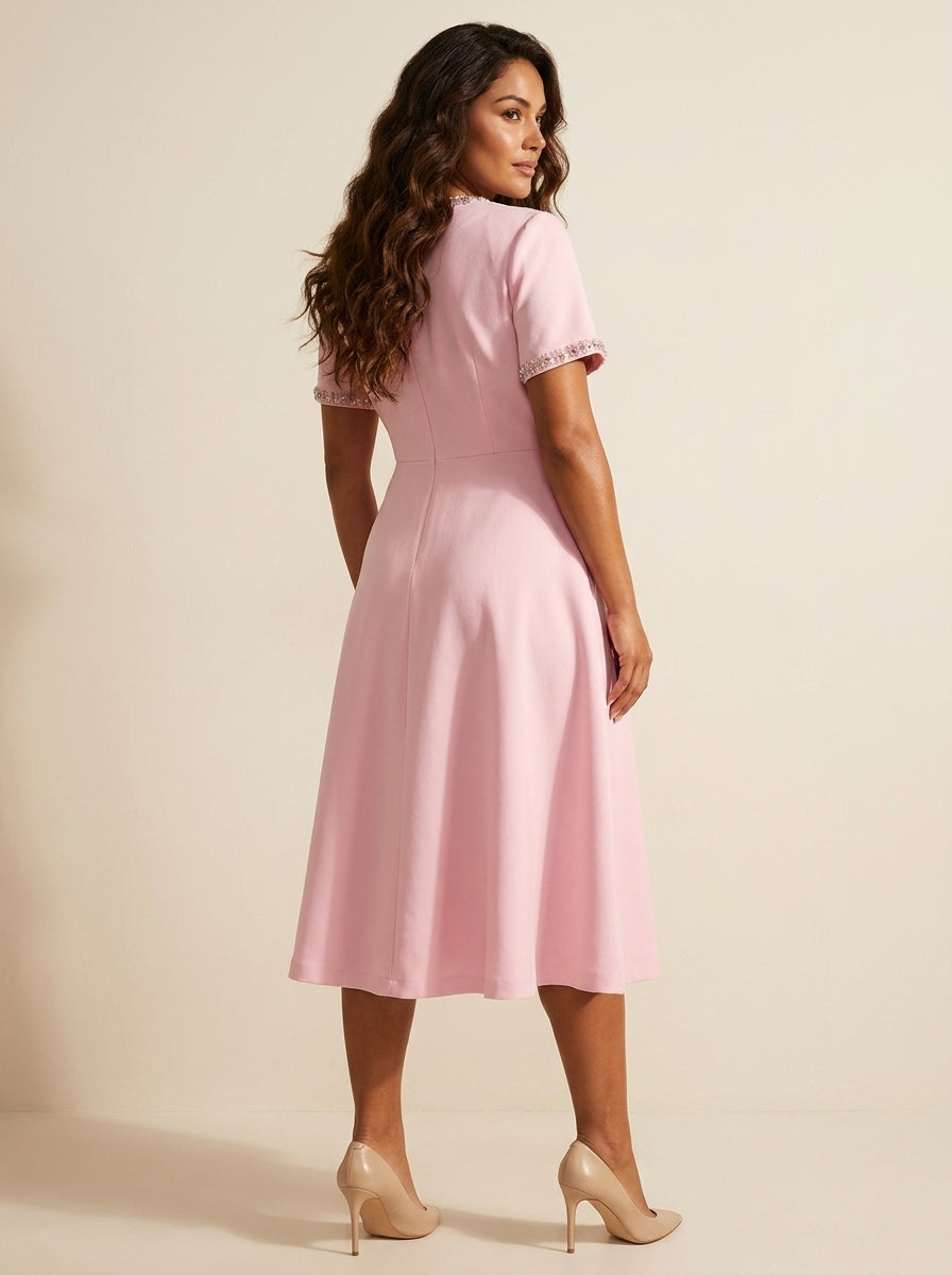 Vintage midi jurk met strikdetails - Rosalie