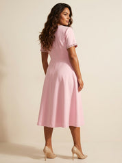 Vintage midi jurk met strikdetails - Rosalie