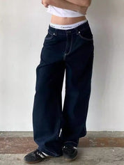 Vintage boyfriend jeans met borduurdetail op de achterzak