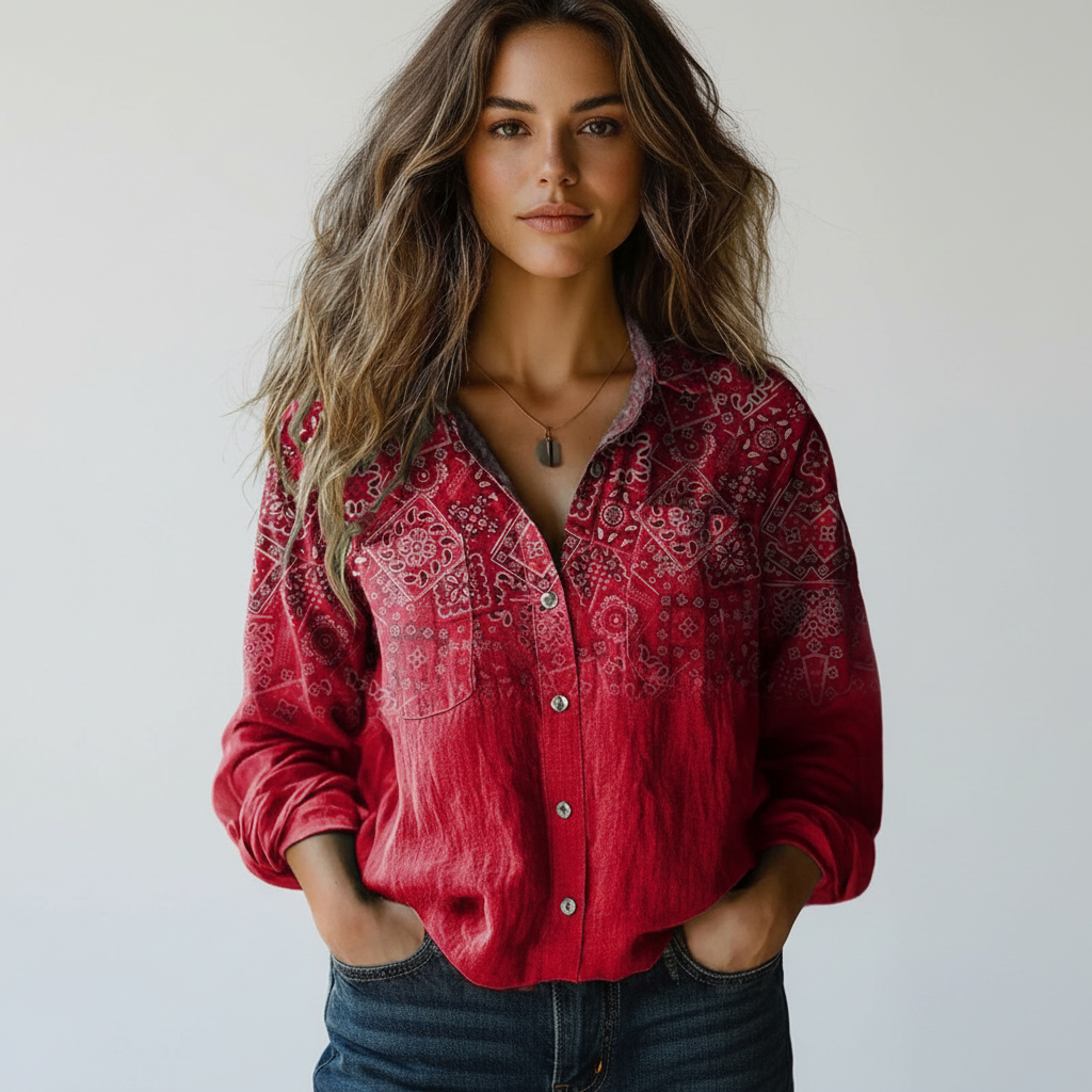 Vintage women’s blouse with print – Amara