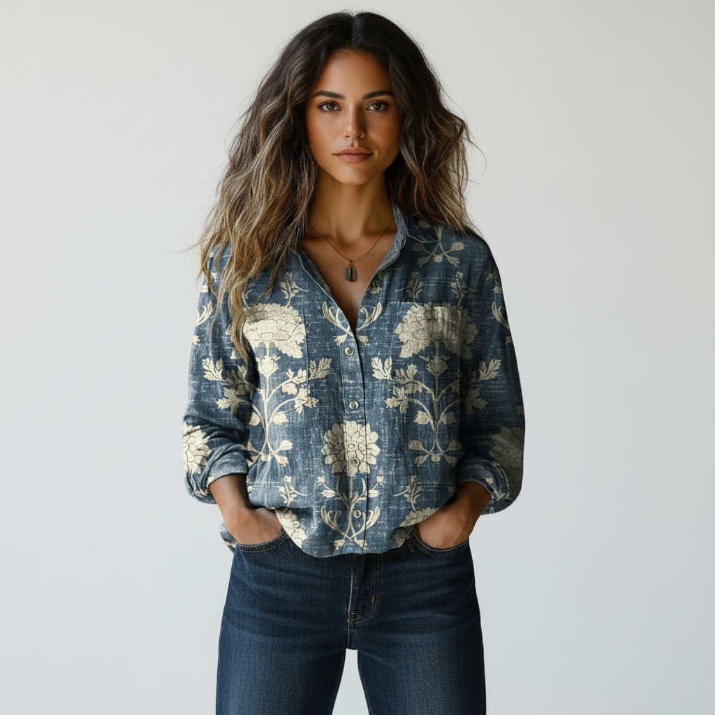 Vintage women’s blouse with print – Amara
