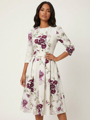 Vintage midi jurk met print – Aurélie