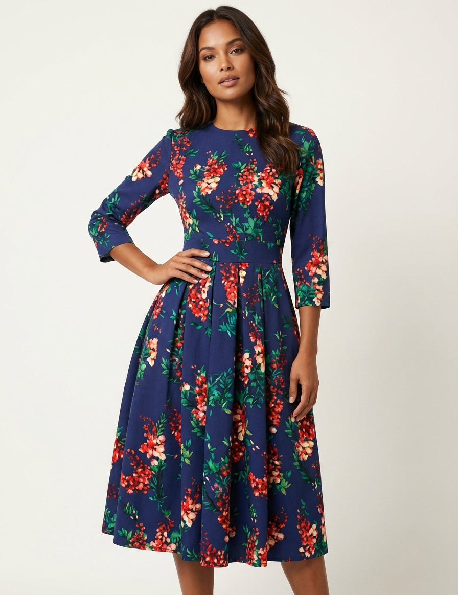 Vintage midi dress with print – Aurélie