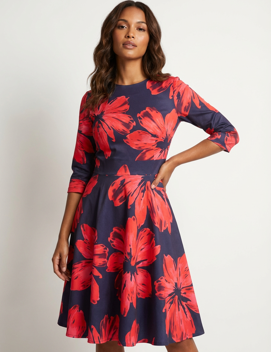 Vintage midi dress with print – Aurélie