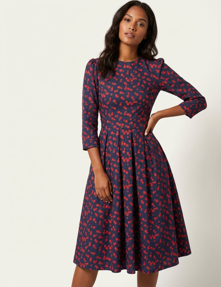 Vintage midi dress with print – Aurélie