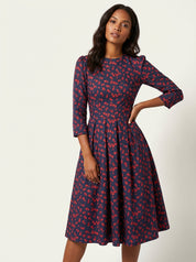 Vintage midi jurk met print – Aurélie