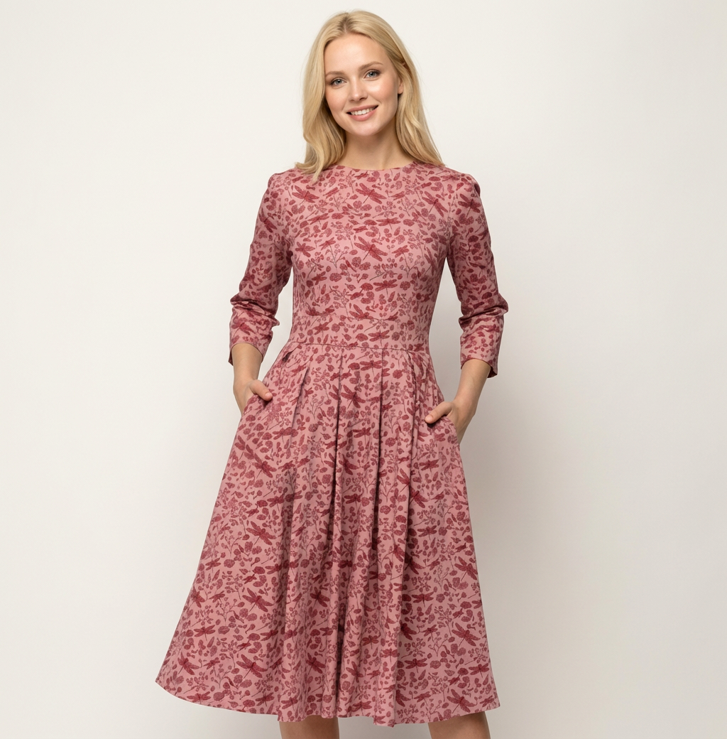 Vintage midi dress with print – Aurélie