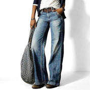 Vintage wijde denim damesbroek