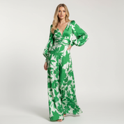 Vloeiende maxi jurk met V-hals - Felicia