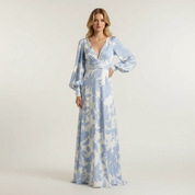Vloeiende maxi jurk met V-hals - Felicia