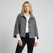 Warm dames jasje met knoopsluiting en zachte afwerking