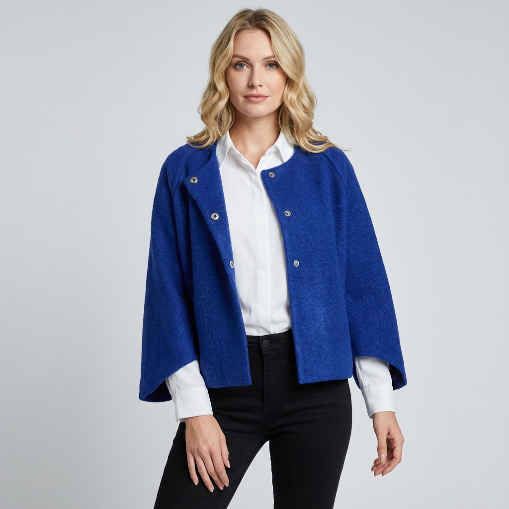 Warm dames jasje met knoopsluiting en zachte afwerking