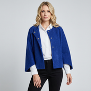 Warm dames jasje met knoopsluiting en zachte afwerking