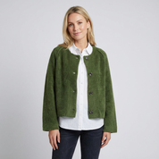 Warm dames jasje met knoopsluiting en zachte afwerking