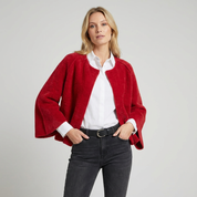 Warm dames jasje met knoopsluiting en zachte afwerking