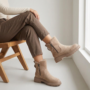 Warme dames enkellaars met zachte binnenvoering