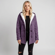 Warme damesjas met capuchon en toggle sluiting