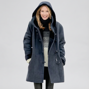 Warme damesjas met capuchon en toggle sluiting