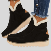 Warme gevoerde enkellaarsjes met zachte rand en stevige zool